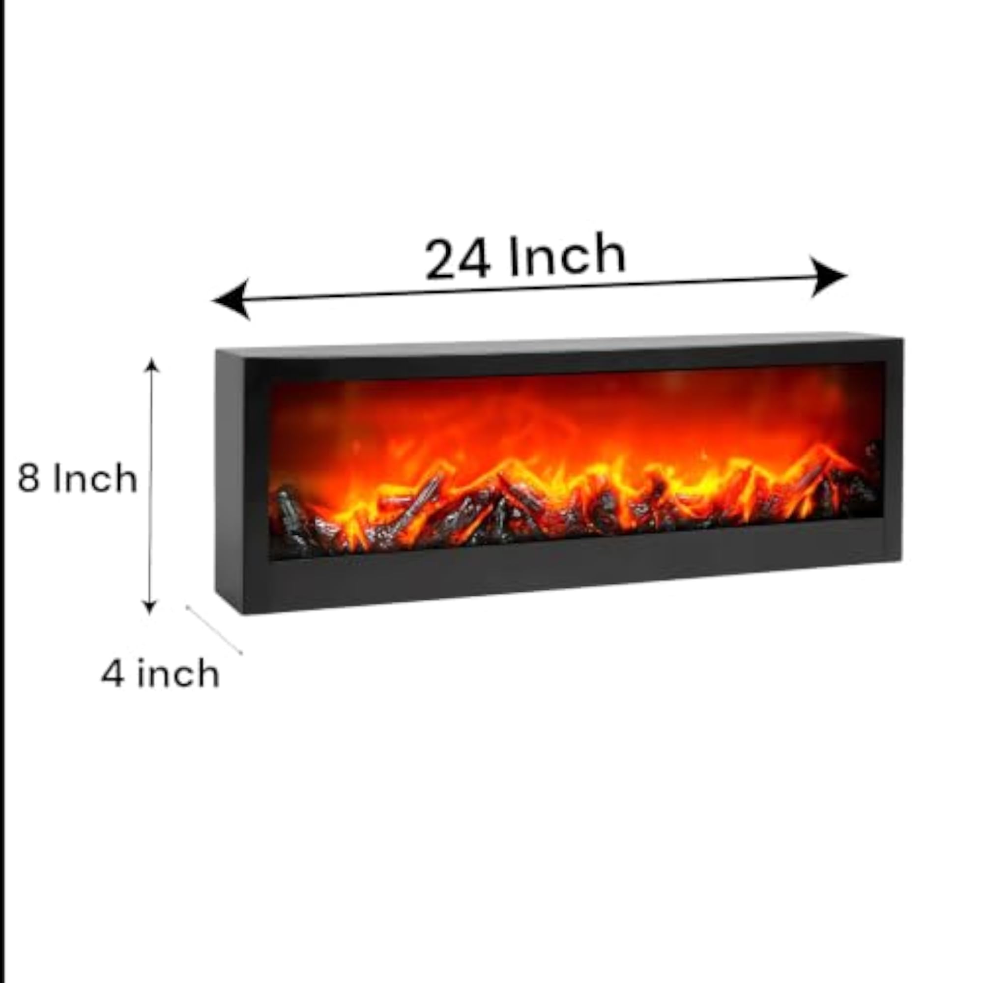 Big 24 Inch Portable Fireplace LED Lamp with Realistic Flame Effect